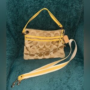 Tan and Yellow Coach Purse